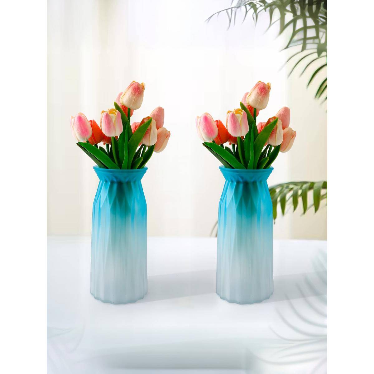 The Better Home Glass Vase Blue (Pack of 2)