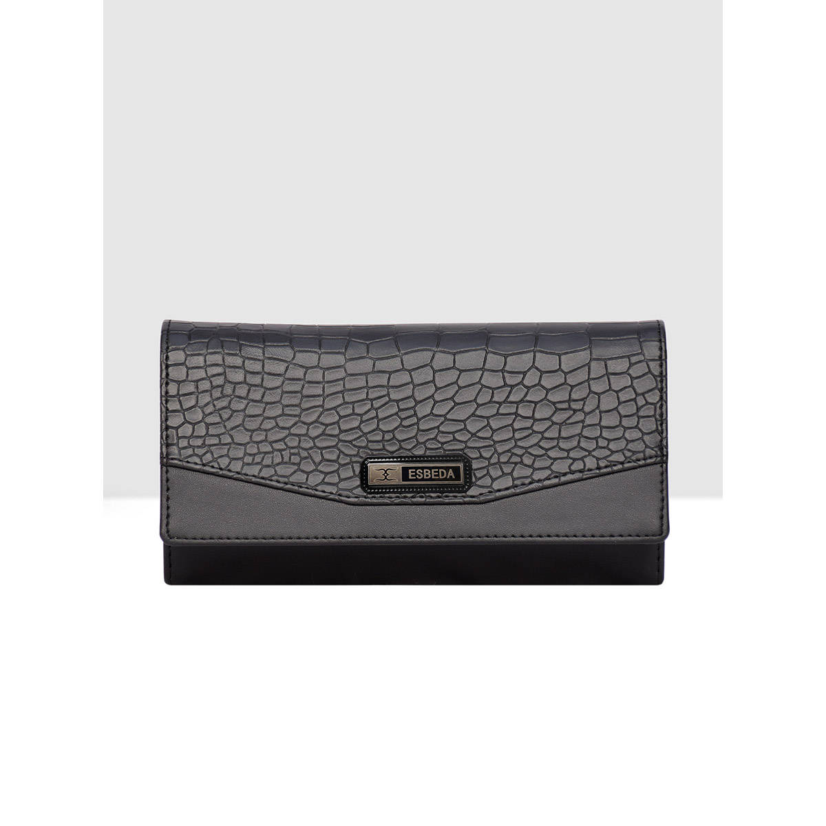 ESBEDA Black Color Croco Embossed Wallet for Women