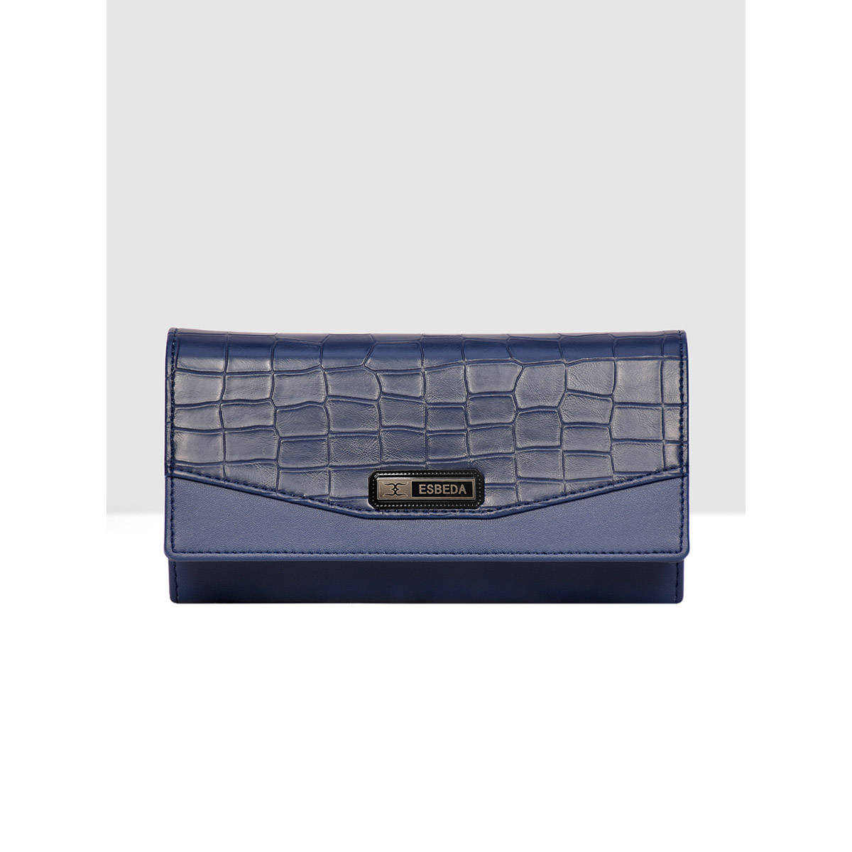 ESBEDA Blue Color Croco Embossed Wallet for Women