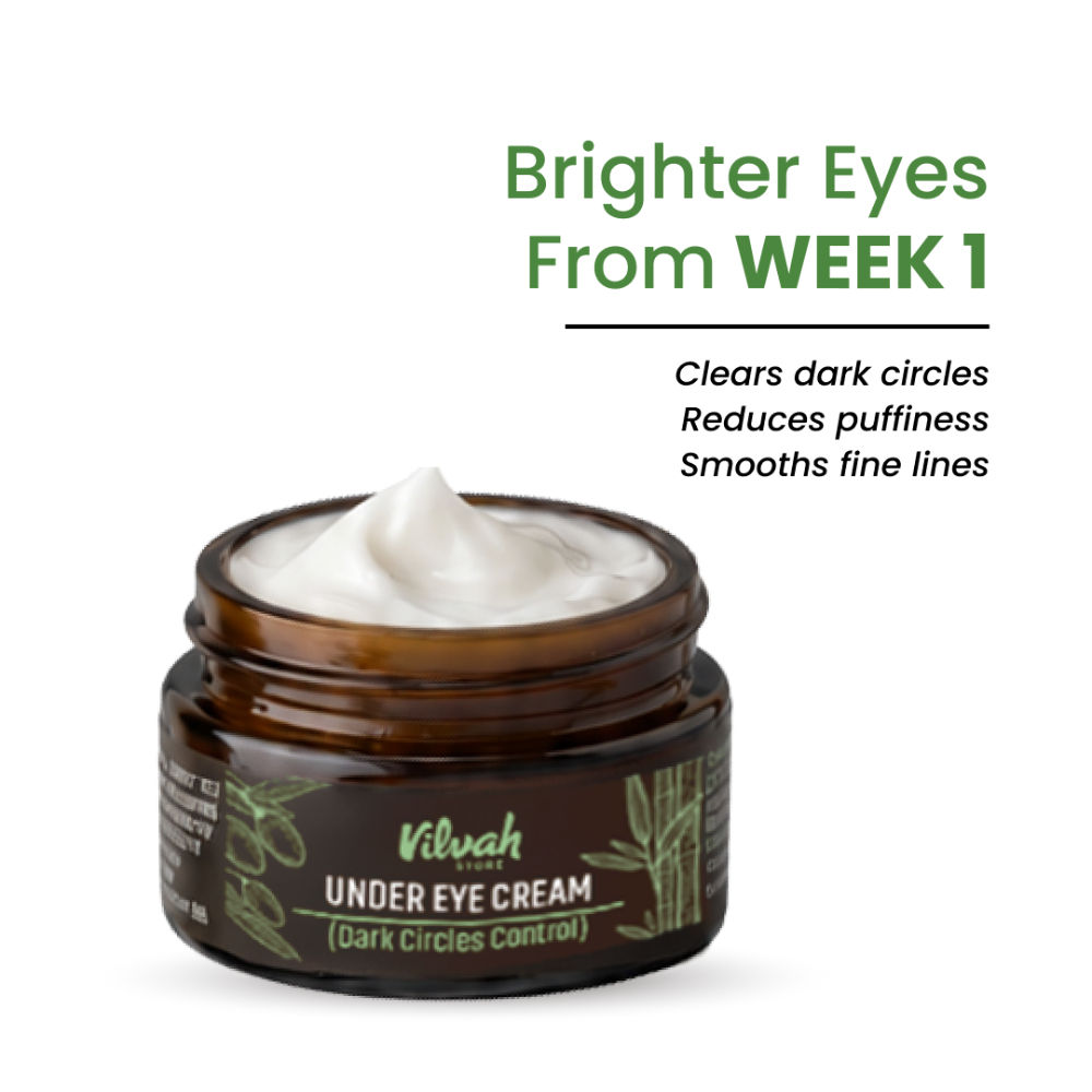 Vilvah Under Eye Cream For Puffiness & Dark Circles Control With Bamboo & Goji Berry