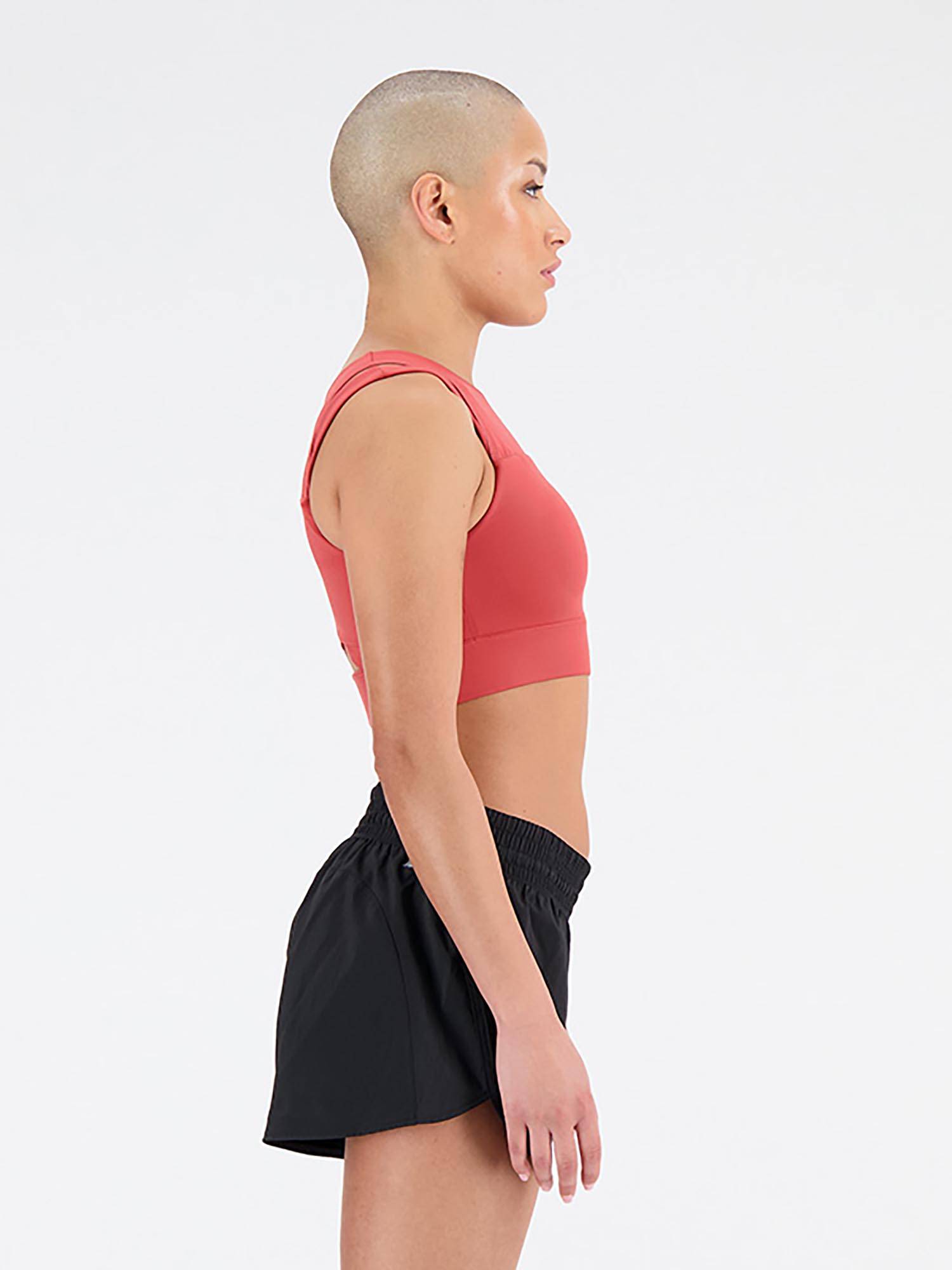 Buy New Balance Rust Solid/Plain Regular Sports Bra Online
