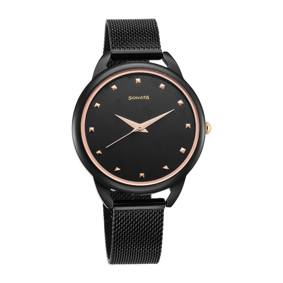 Buy Sonata Black Dial Leather Strap Watch 87031PL02W Online at Low Prices  in India at Bigdeals24x7.com