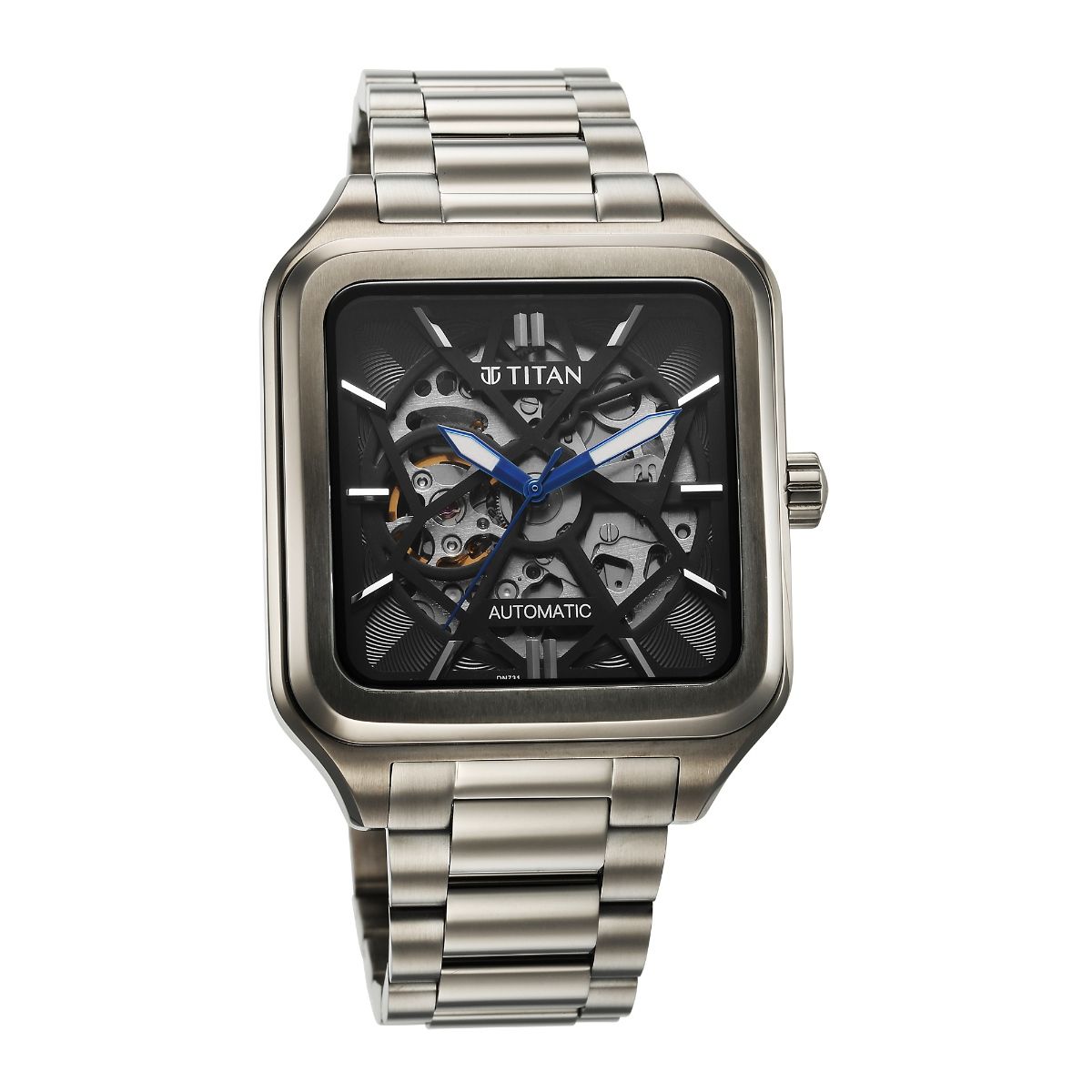 Titan black square discount watch