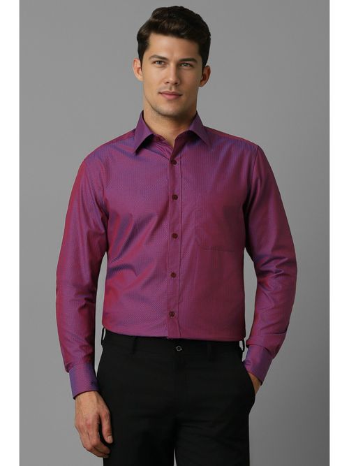 Buy Louis Philippe Men Purple Classic Fit Print Full Sleeves