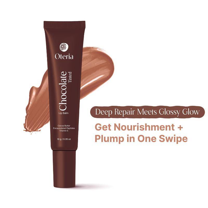 Oteria Chocolate Tinted Lip Balm For Dry & Chapped Lips, Smooth & Plump Lips
