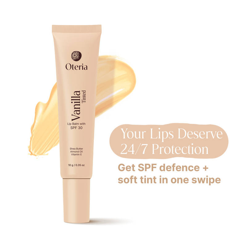 Oteria Vanilla Tinted Lip Balm SPF 30 With Shea Butter, Heals Even Dark & Dry Lips