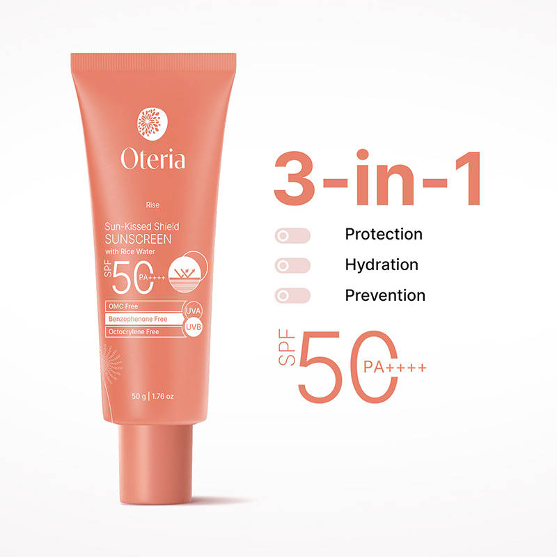 Oteria Sun-Kissed Sunscreen With Rice Water SPF 50 PA++++