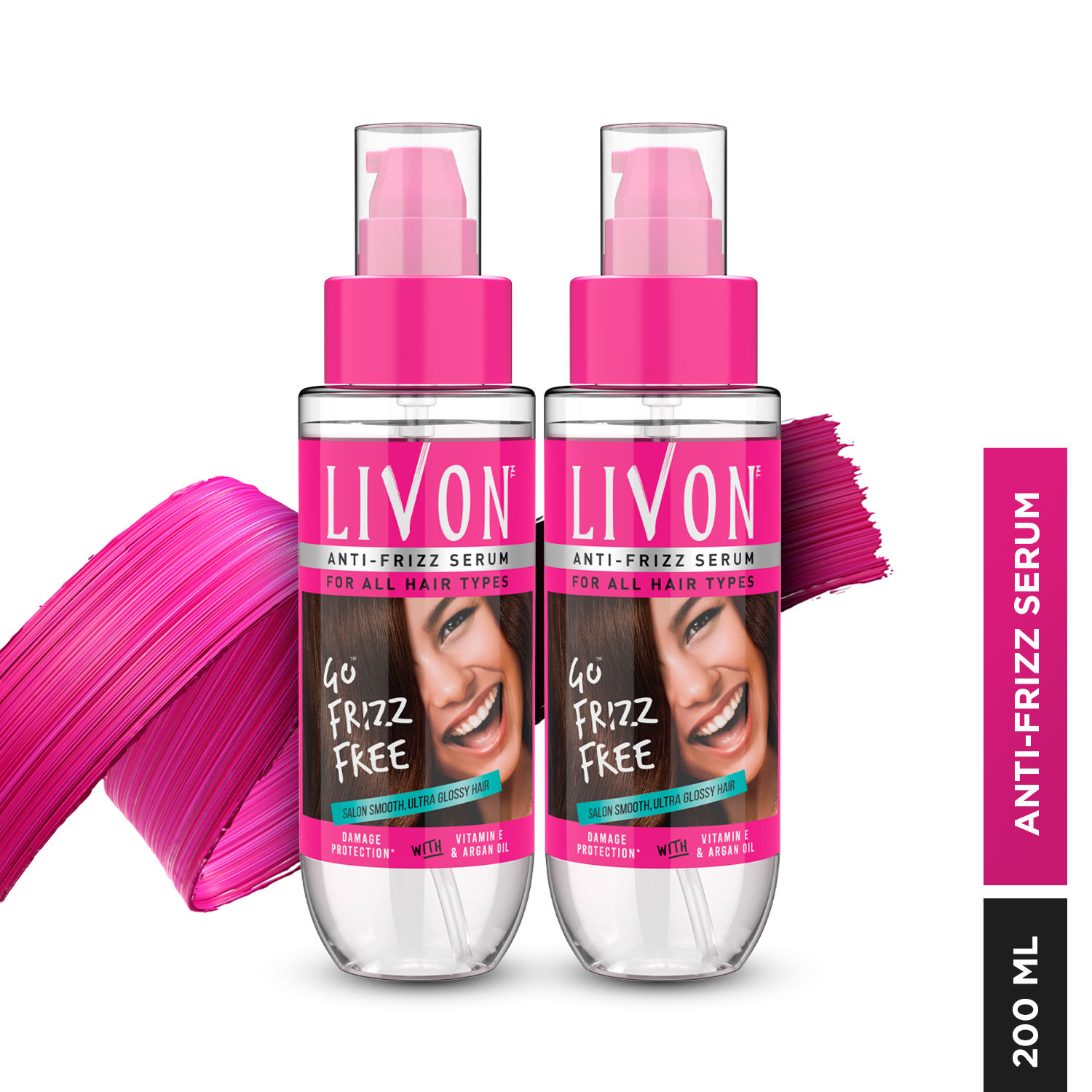Livon Hair Serum for Women | All Hair Types |Smooth, Frizz free & Glossy Hair |(Pack of 2)