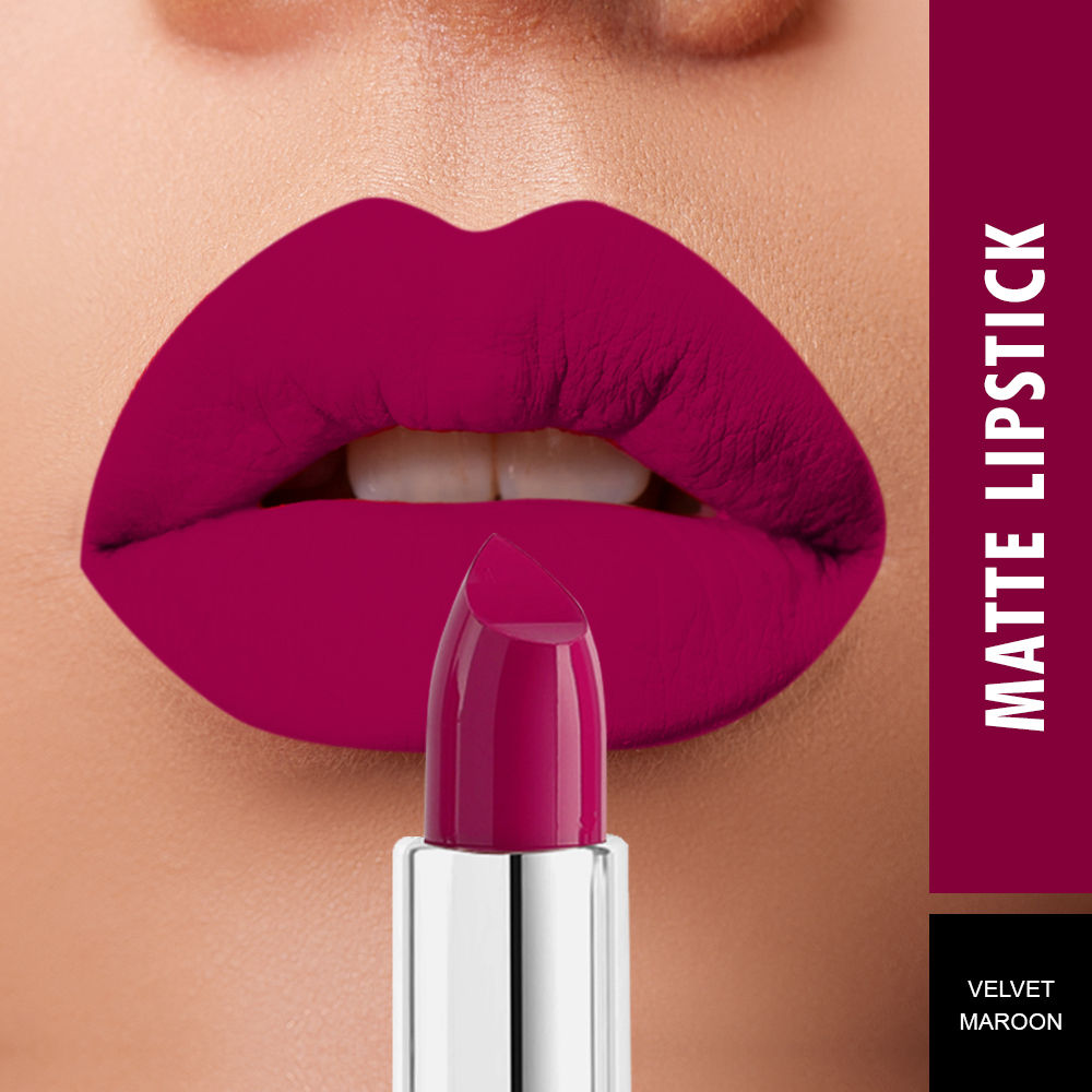 swiss beauty velvet maroon lipstick