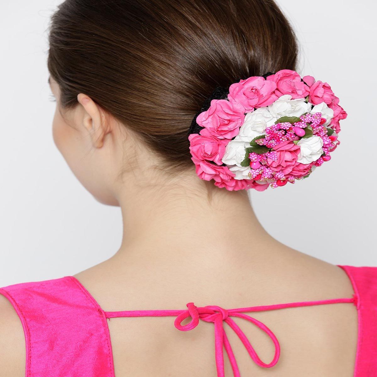 Priyaasi Artificial Pink And White Rose Flower Handcrafted Bun Maker Hair  Accessories: Buy Priyaasi Artificial Pink And White Rose Flower Handcrafted  Bun Maker Hair Accessories Online at Best Price in India |