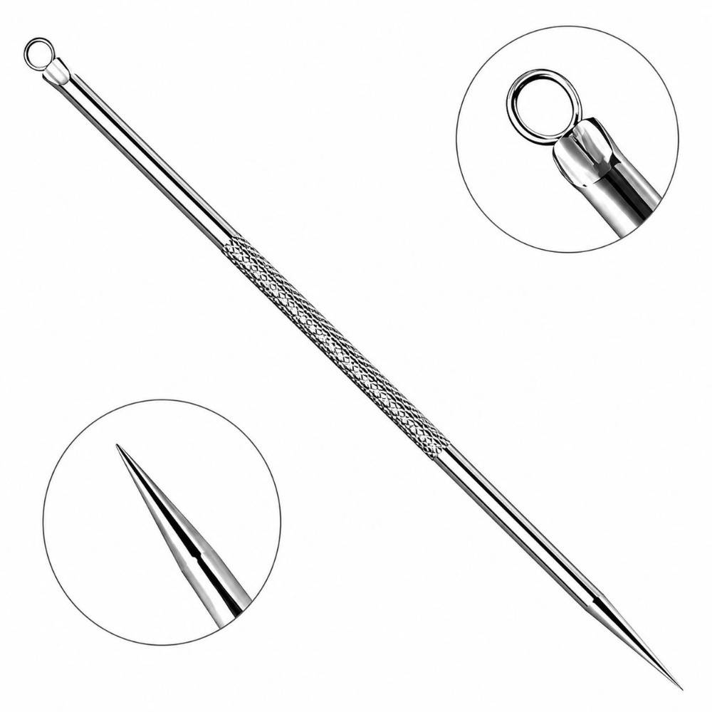 Beautiliss Pointed Blackhead Remover Stainless Steel Tool for Acne Blemish and Pore Cleaning