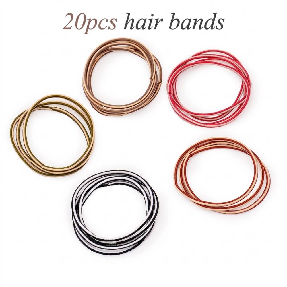 Beautiliss Elastic Hair Rubber Bands Soft Stretchable Twin Colour Hair Ties For Women