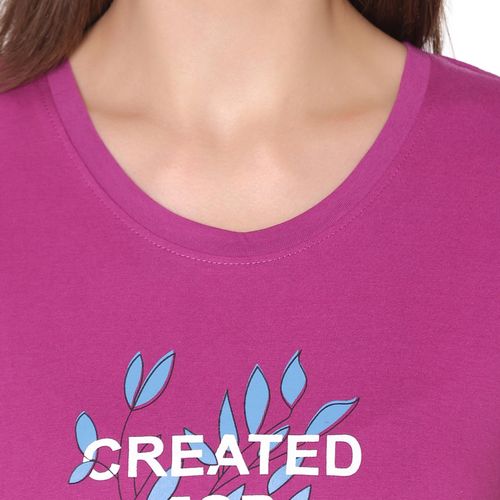 Bodycare Womens Combed Cotton Printed Tshirt & Capri Set-BSCS16008
