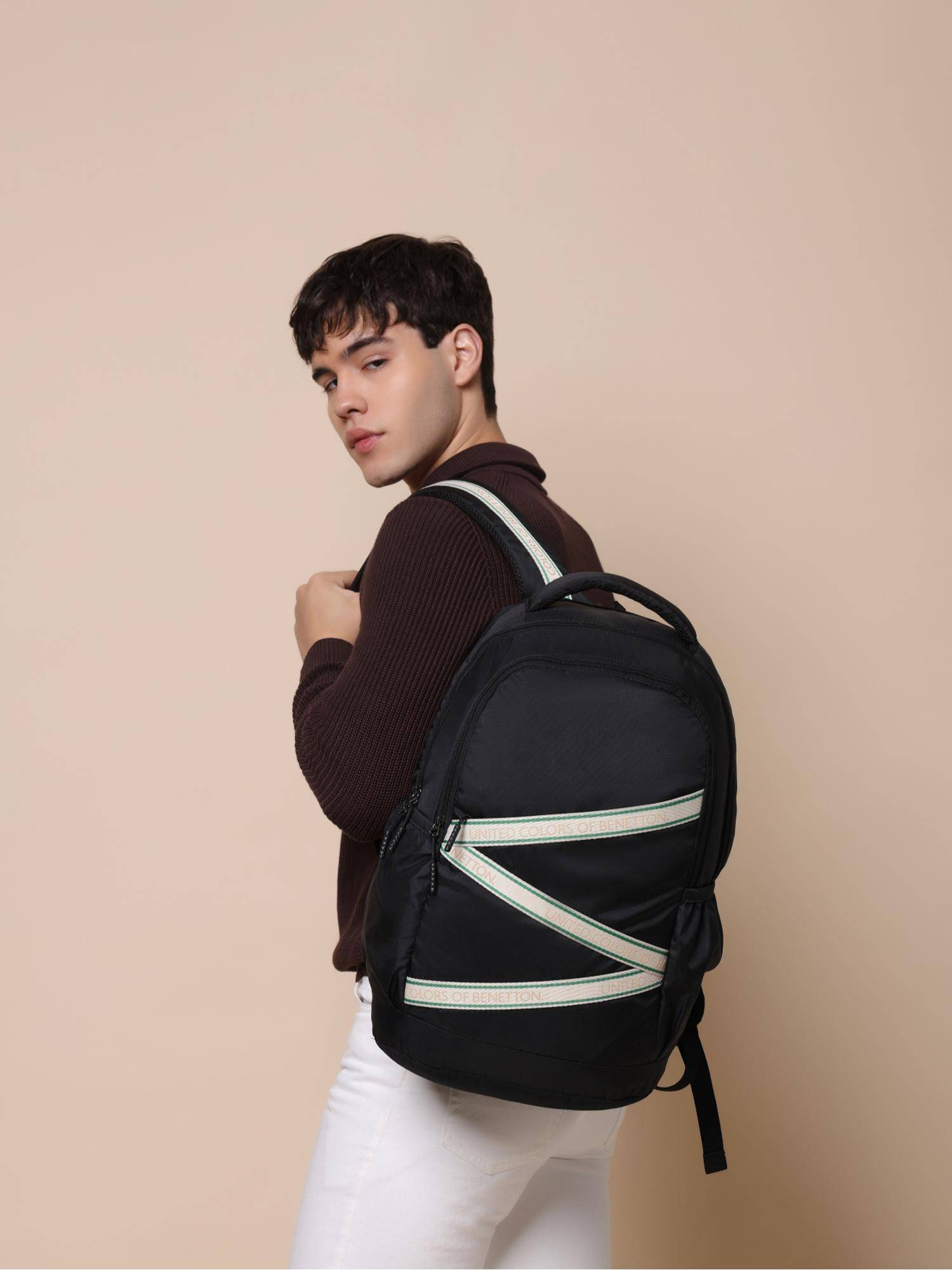 United Colors of Benetton Unisex Laptop Backpack Phantom - Black