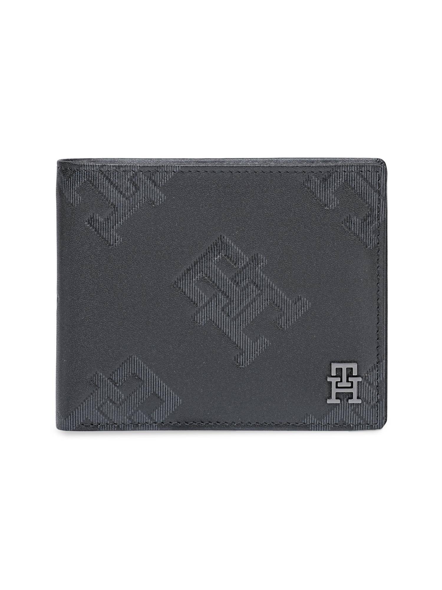 Tommy Hilfiger Mens Leather Global Coin Wallet Branco - Black