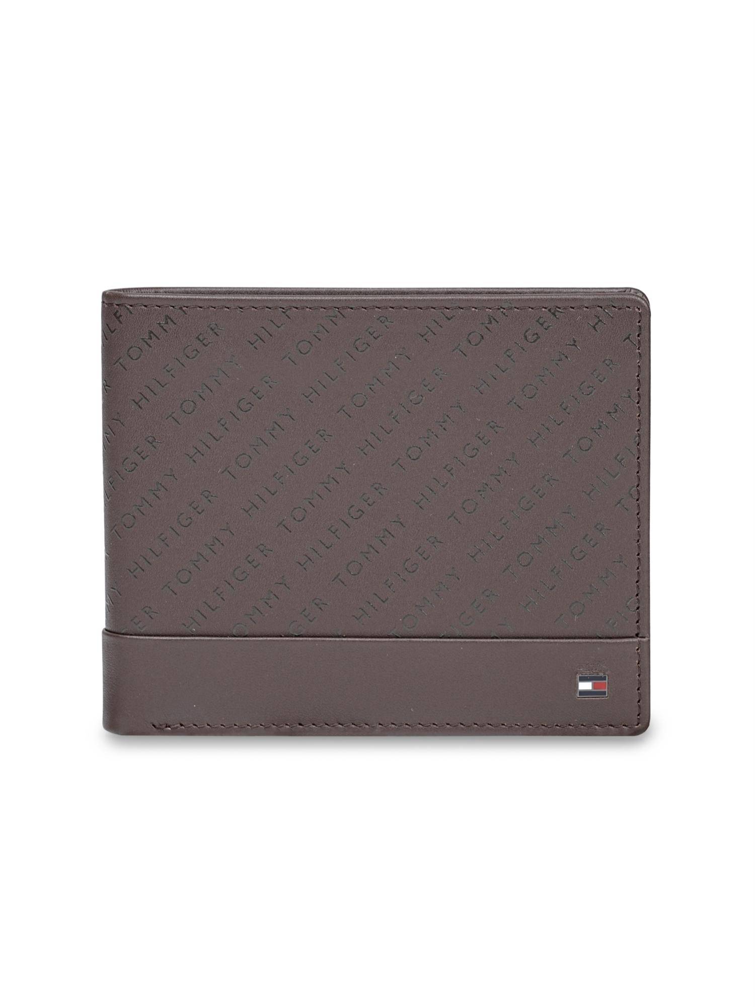 Tommy Hilfiger Mens Leather Global Coin Wallet Ergates - Brown