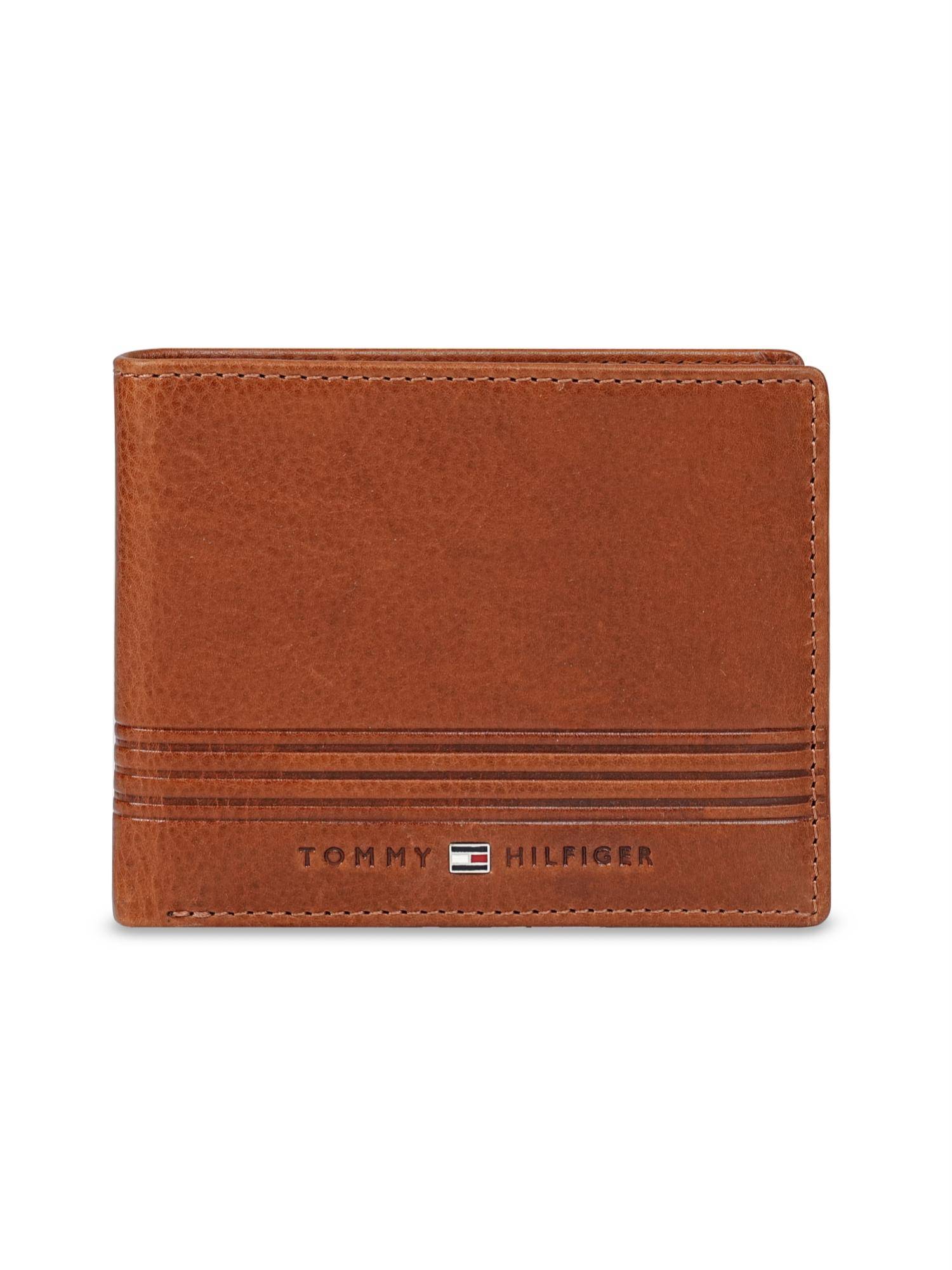 Tommy Hilfiger Mens Leather Passcase Wallet Prastio - Tan