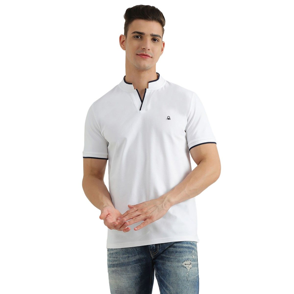 Buy United Colors Of Benetton Men Short Sleeve Tipping T Shirt Online