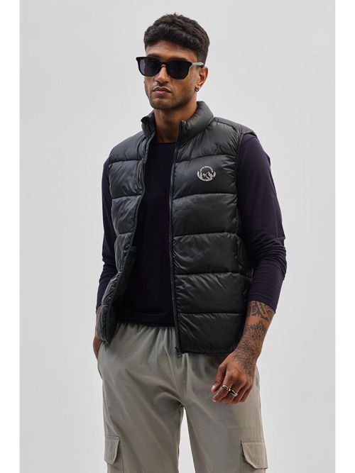Snitch Black Sleeveless Puffer Vest Jacket