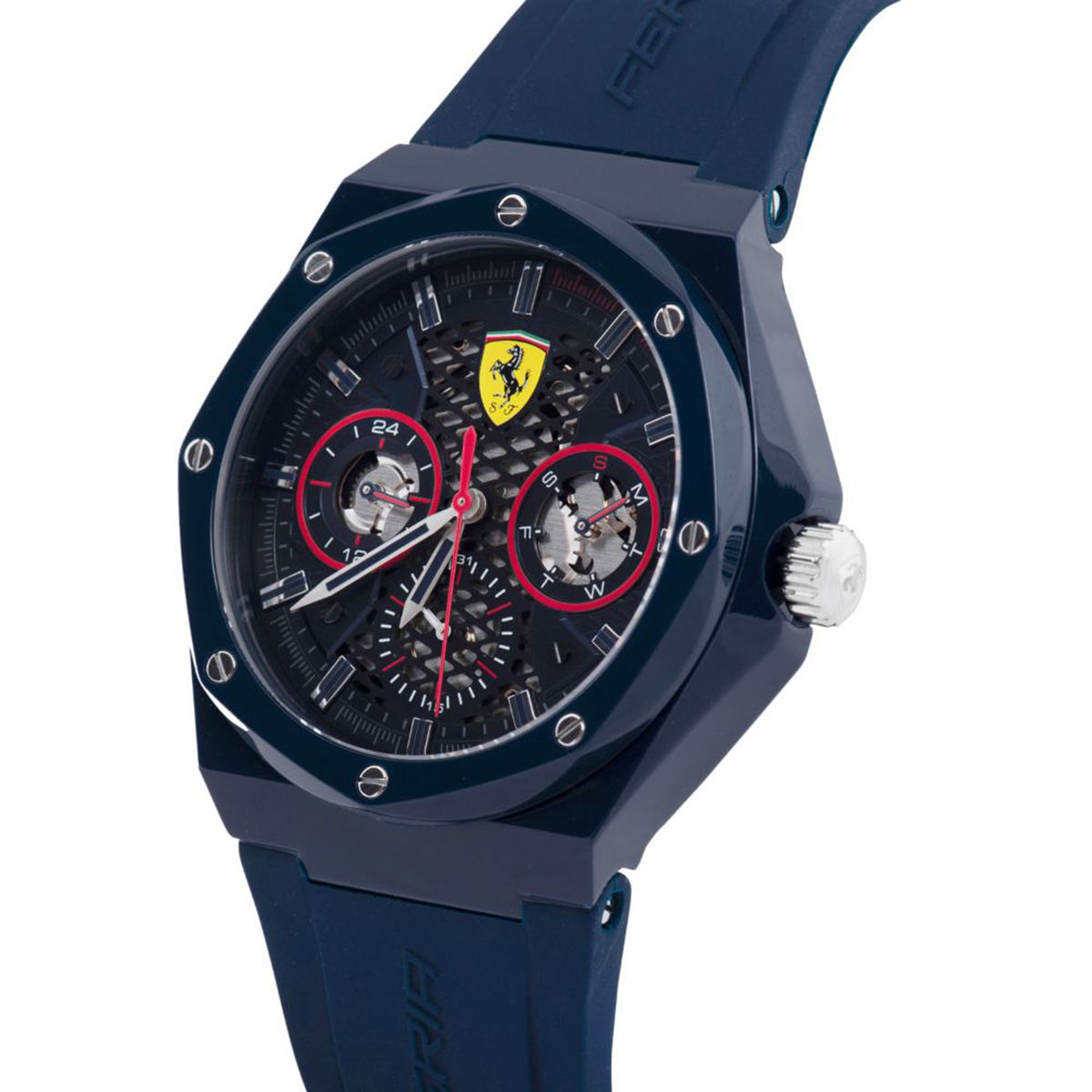 Watches: Scuderia Ferrari Aspire black multifunctional men's watch  FER0830785 silicone