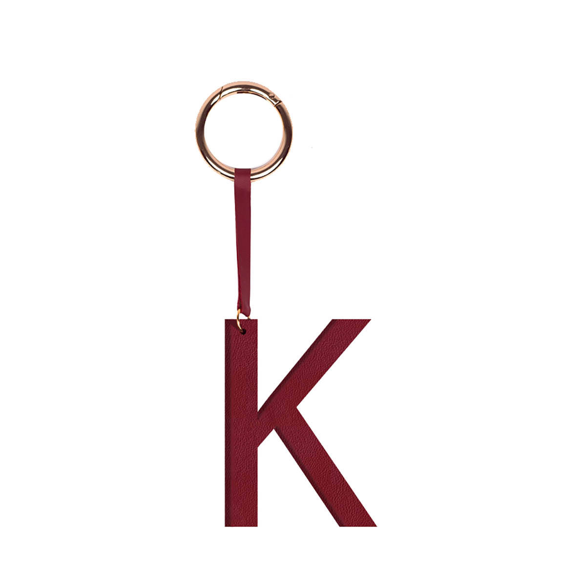 Tann Trim Berry Red Letter Bag Charm Letter K