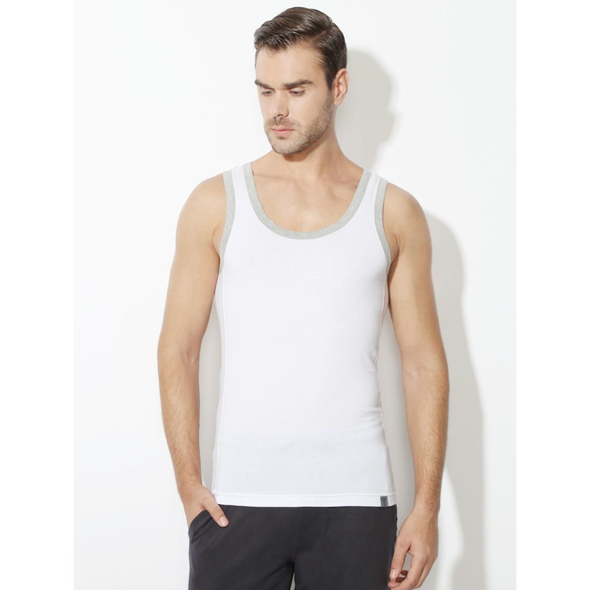 Van Heusen White Gym Vest Buy Van Heusen White Gym Vest Online at Best