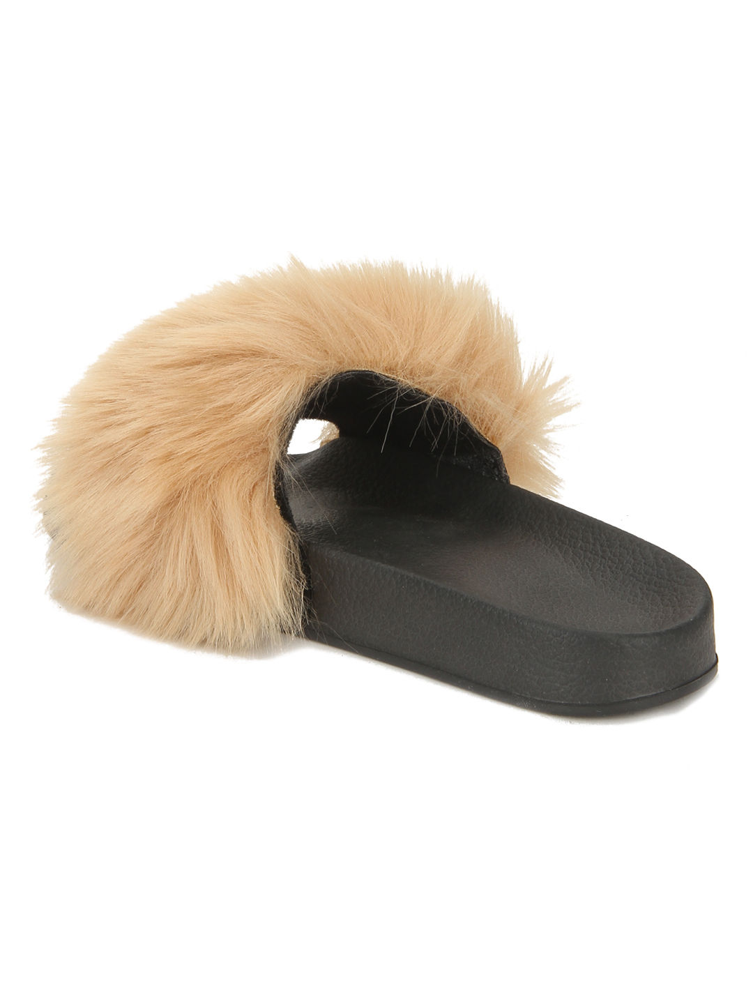 Fur discount sliders black