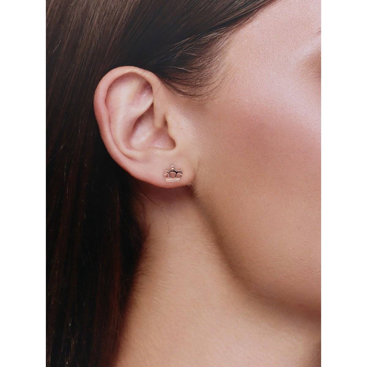 Kai Jewel Little Princess Sterling Silver Rose Gold Children Earrings