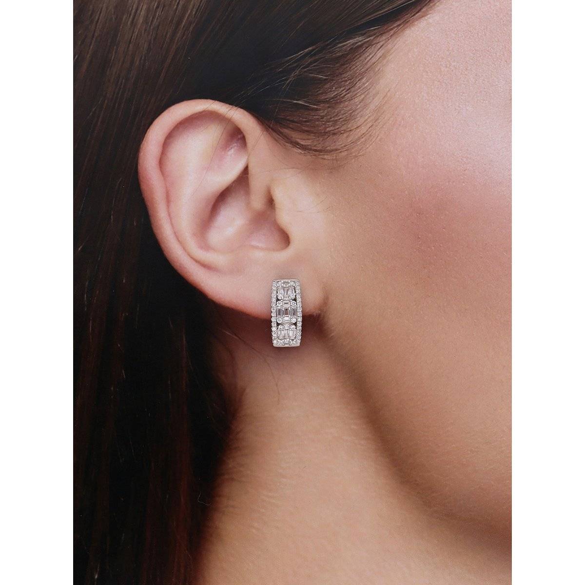 Kai Jewel Diamond Crust Silver Drop Earrings