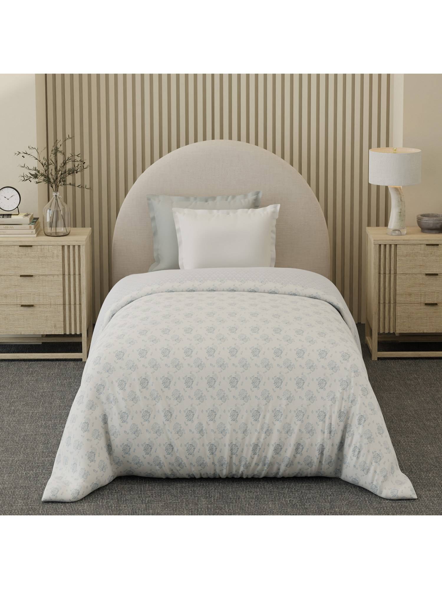 Boutique Living Cottage Garden Cotton Blue Floral Reversible Comforter