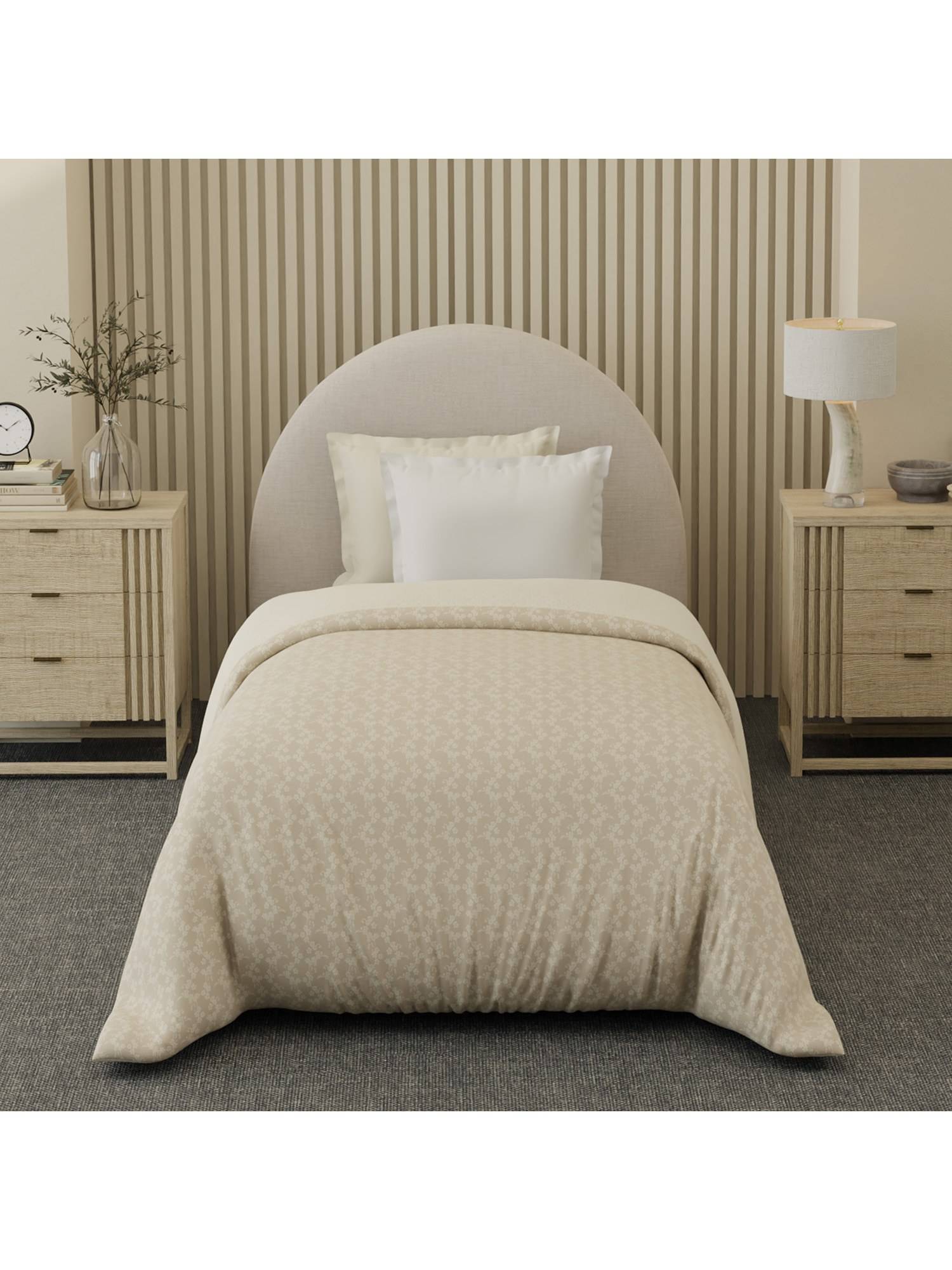 Boutique Living Cottage Garden Cotton Beige Floral Reversible Comforter