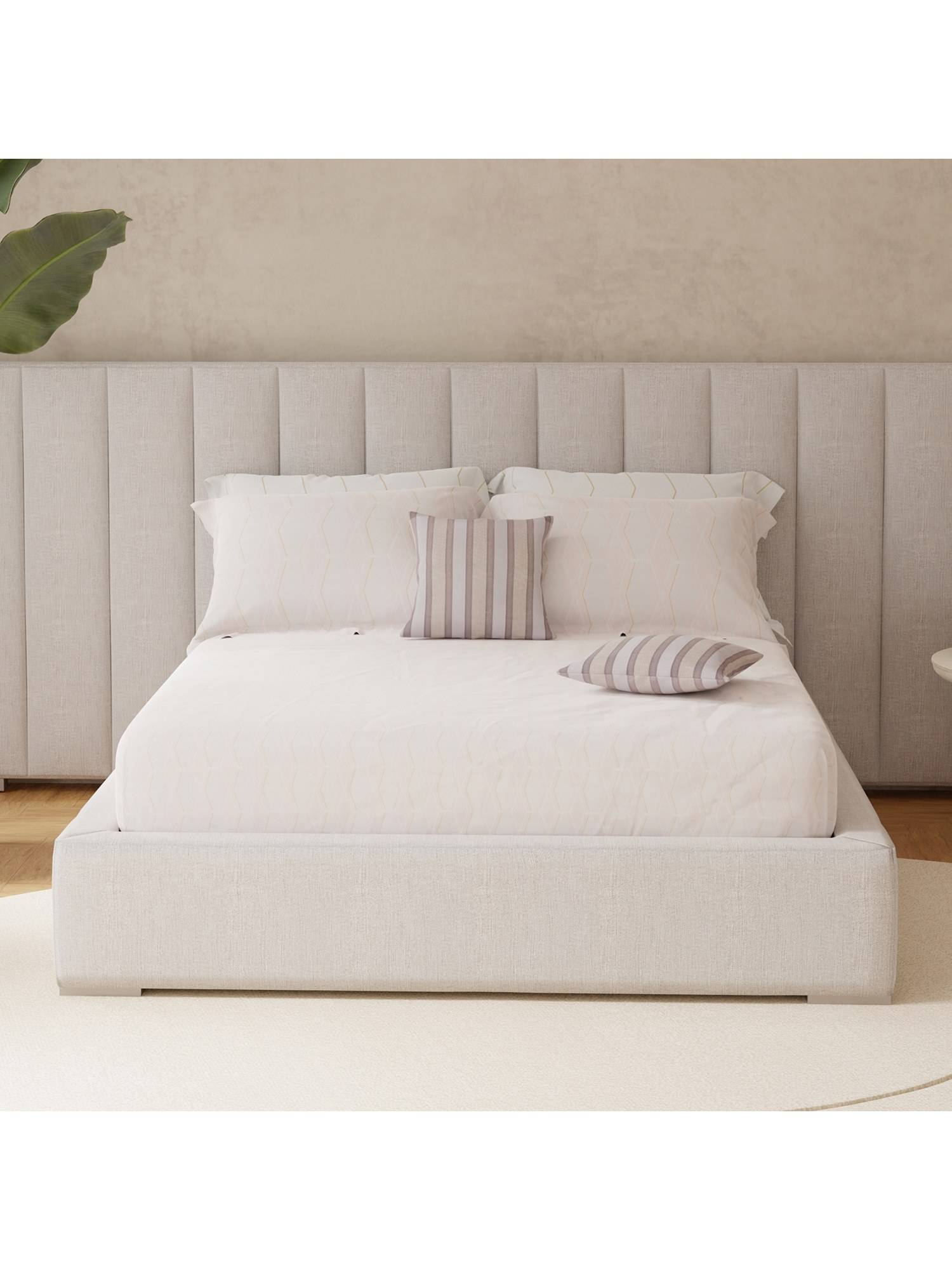 Boutique Living Royal Essence Holara Cotton Cream Stripes Bedsheet Set (King)