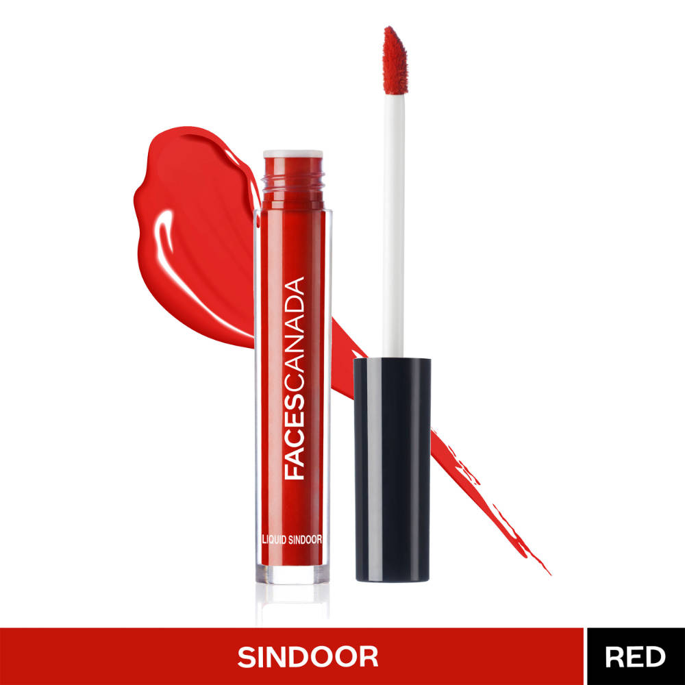 FACES CANADA Liquid Sindoor - Red, Quick Drying & Long Lasting, Velvet Matte Finish