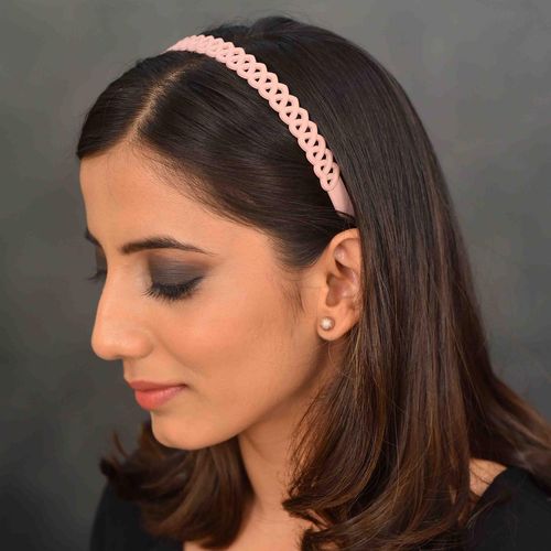 YoungWildFree Pink Plastic Twisted Hair Band- Cute Simple Daywear Design  For Women