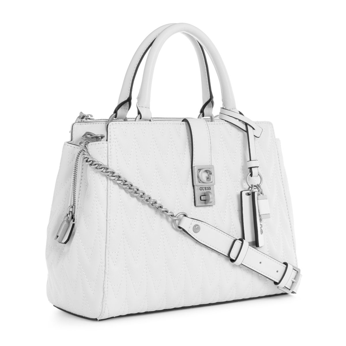 Buy Guess White Regilla Girlfriend Satchel Bag Online