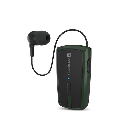Portronics Harmonics Klip Retractable Bluetooth Music Calling Earphone  With Long Playtime
