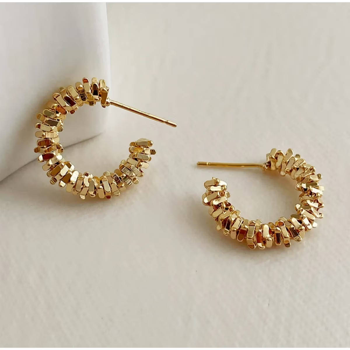 Gold-Plated Sprinkler Hoops For Casual Waer