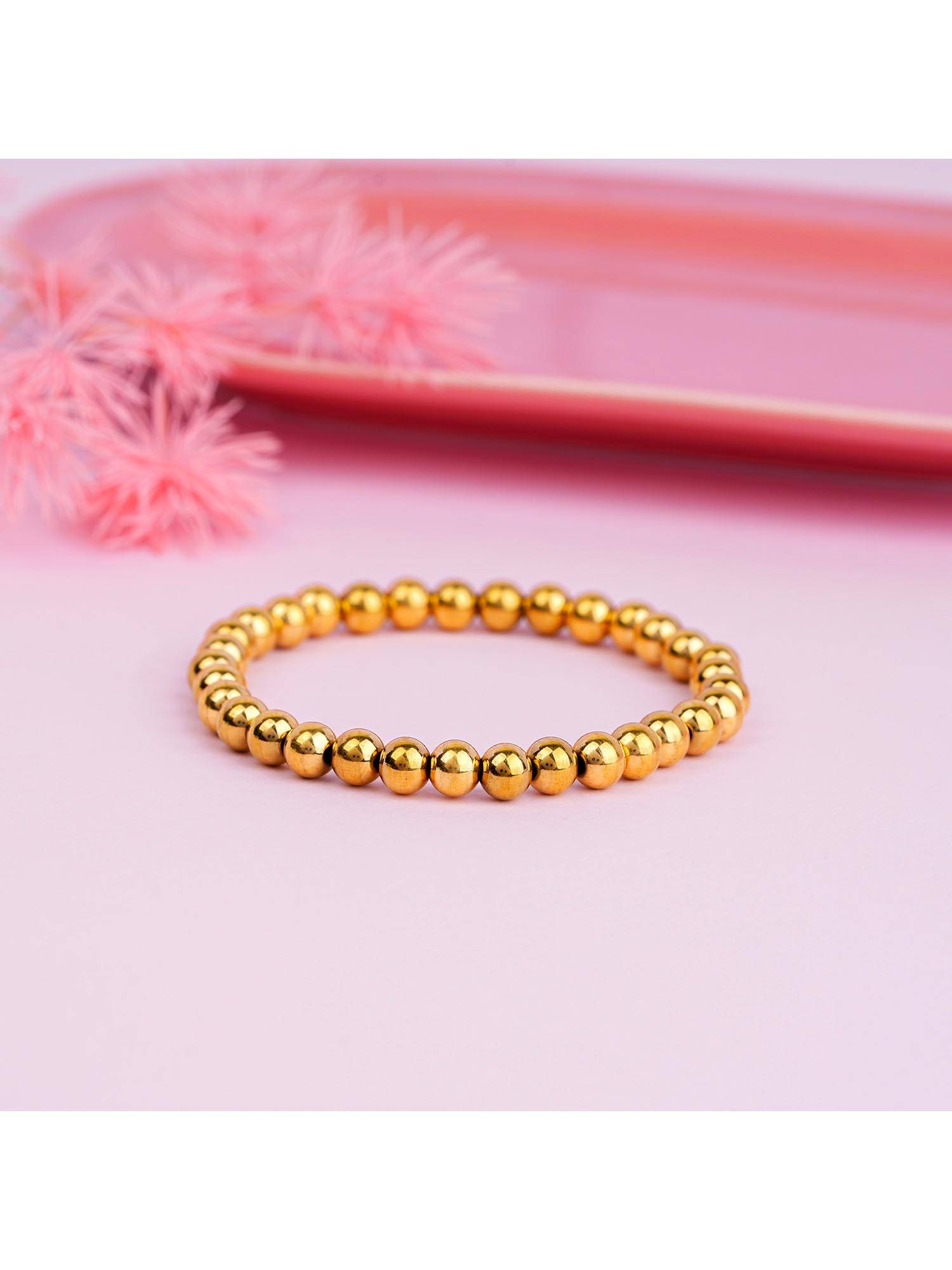 NAITRA Gold Stainless Steel 18K Gold Plated Statement Bracelet