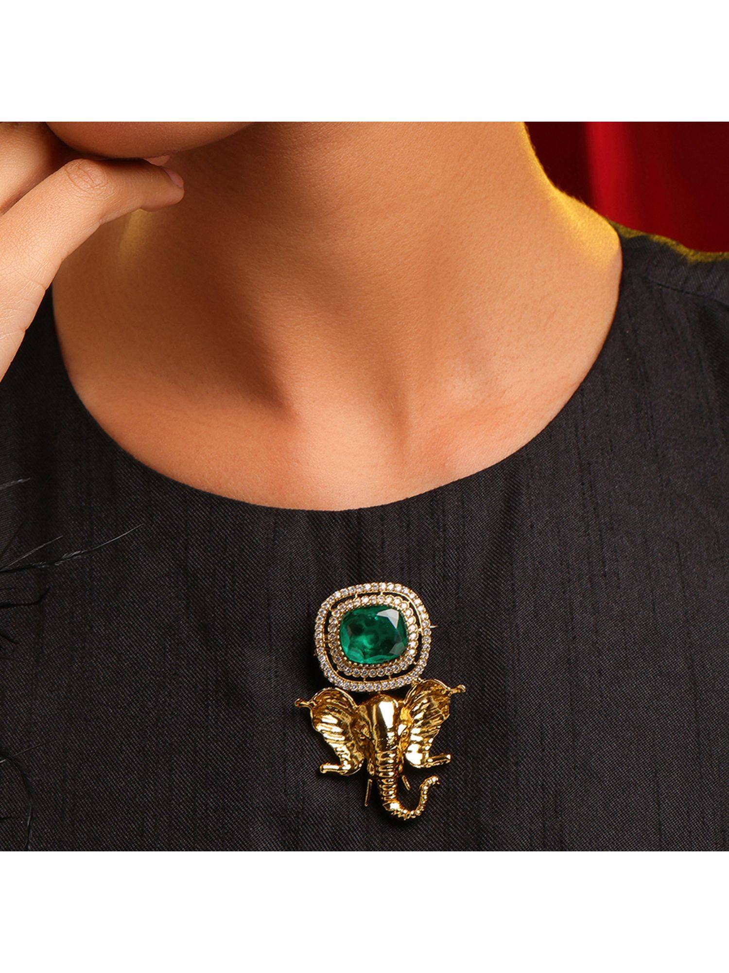 Ruby Raang Studio Ganesha Imprint Brooch