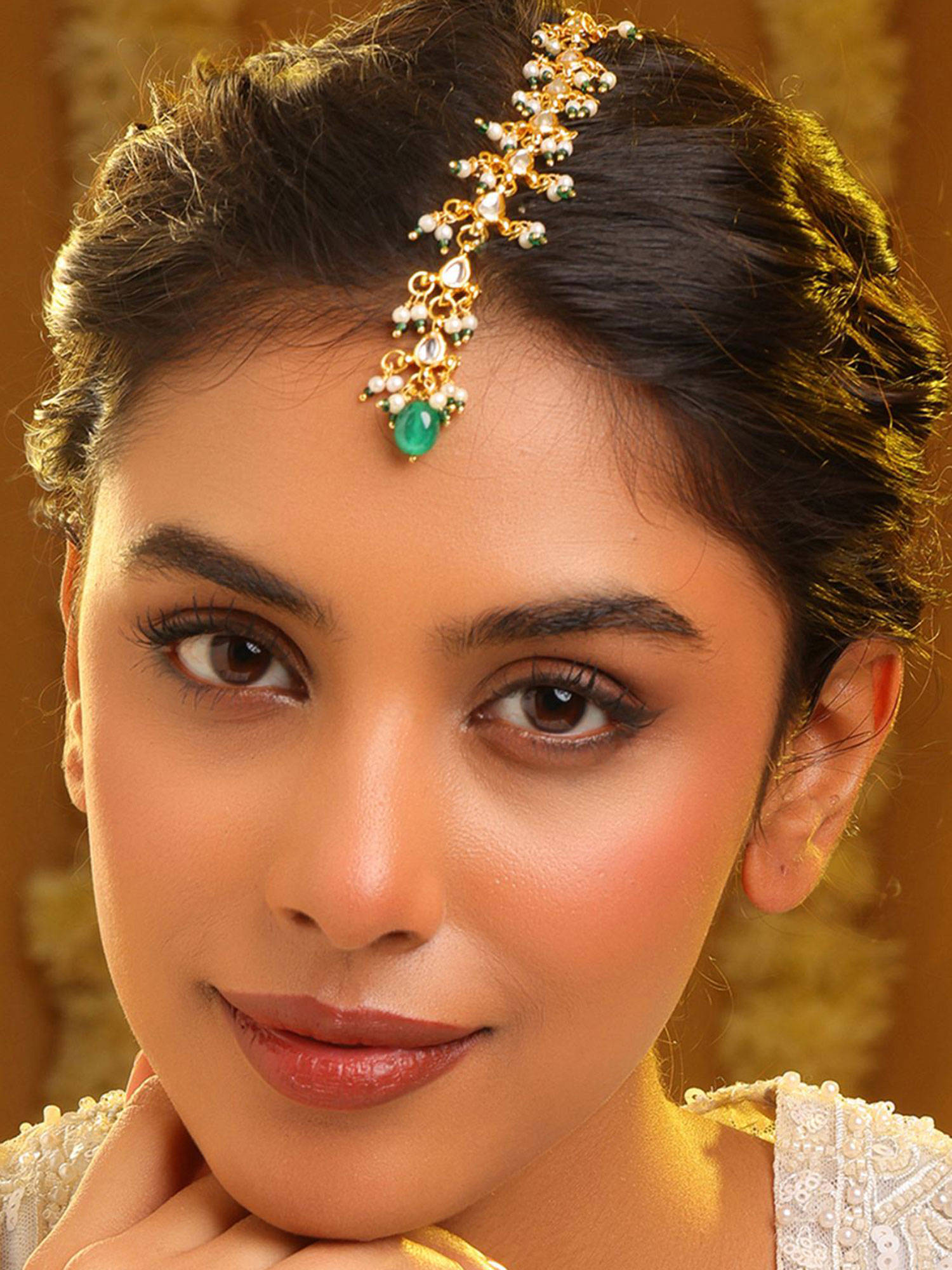 Ruby Raang Studio Moti Noor Maang Tikka