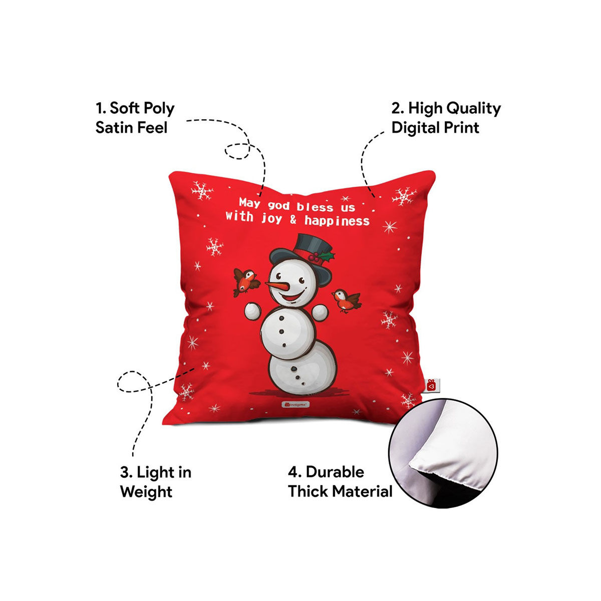 Buy Indigifts Christmas Cushion Covers Set of 5 Xmas Characters (16x16