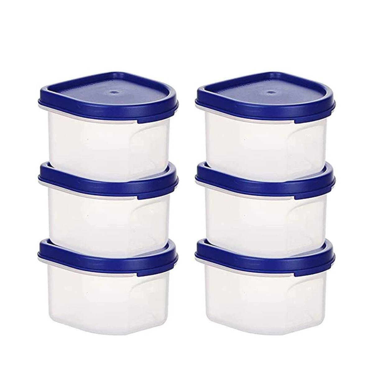 Kuber Industries Plastic Unbreakable Food Storage Jar 250 ML,Pack of 6 (White)