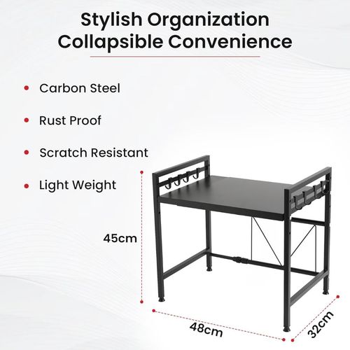 Buy Kuber Industries Microwave Shelf Stand With Hanging Hooks