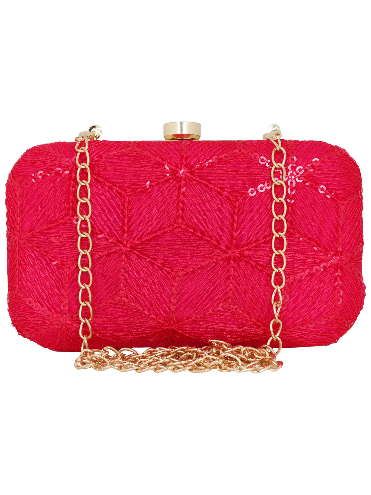 magenta clutch bag