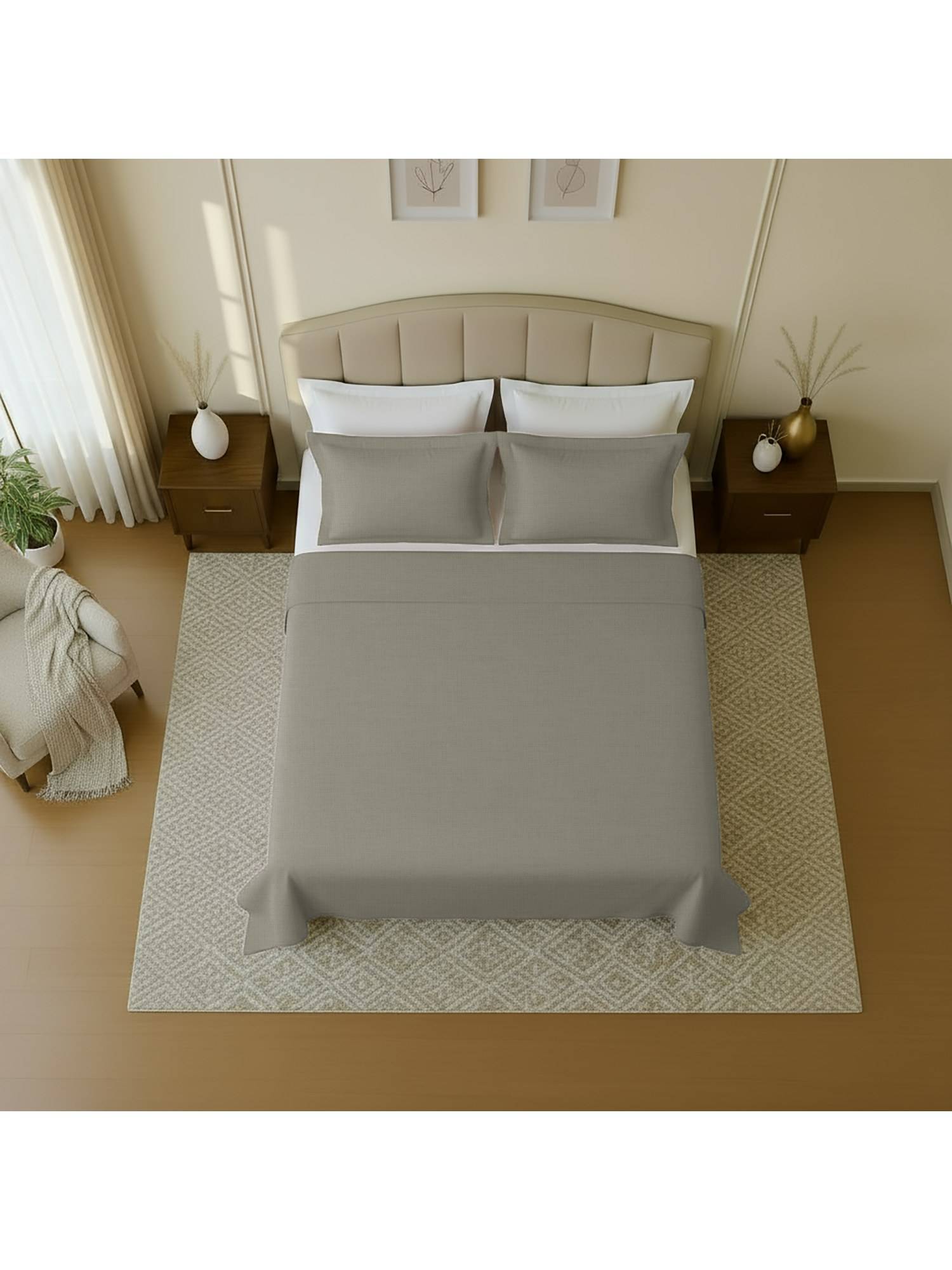 Mayfair Homes London 100 % Cotton 144TC Queen Size Bedsheet with 2 pillow covers
