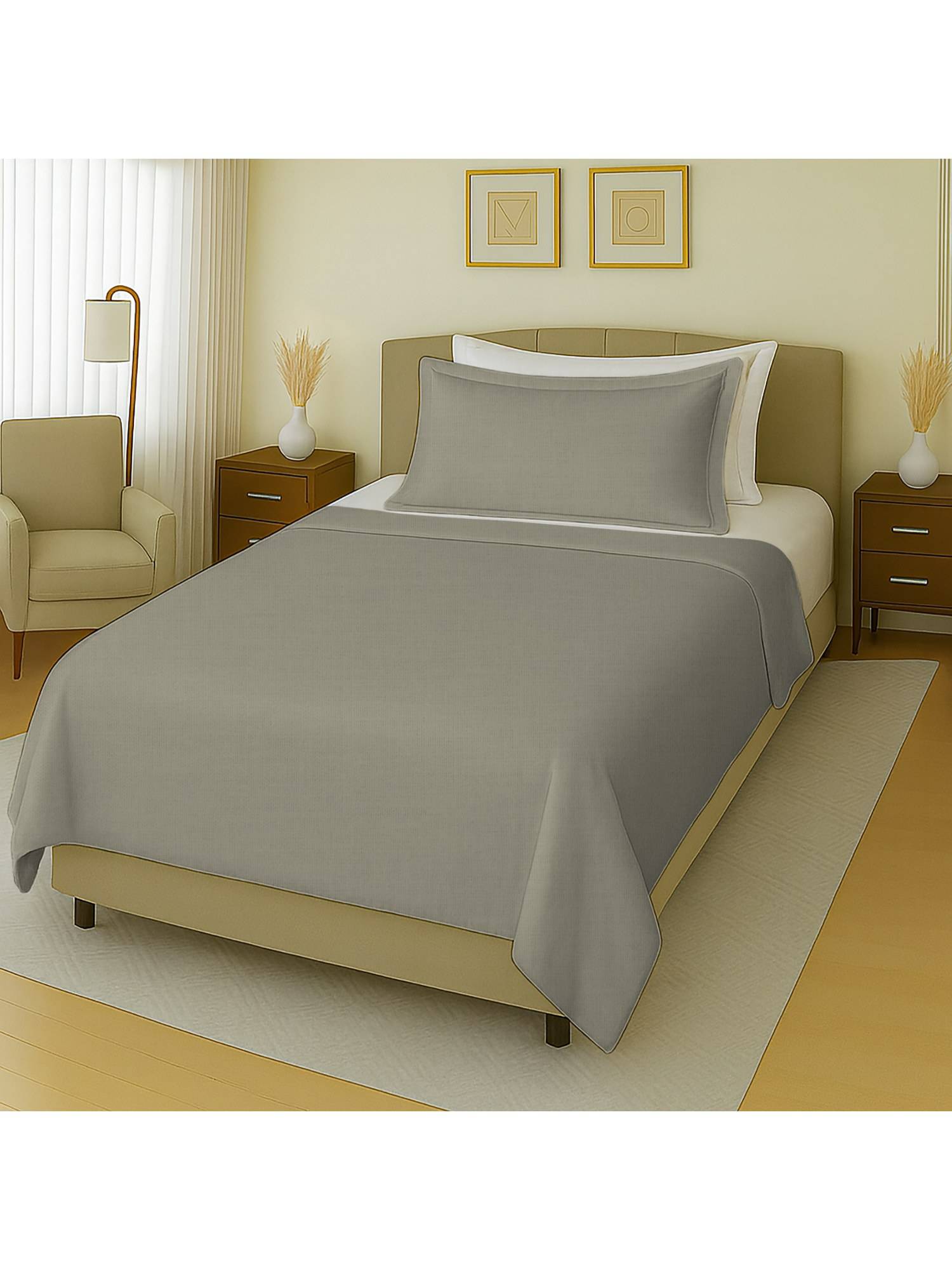 Mayfair Homes London 100 % Cotton 144TC Single Bedsheet with 1 pillow covers