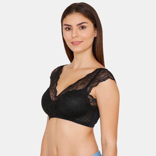 Buy Zivame Blouse TM Padded Wired Full Coverage Pretty Back Bra-Anthracite  (32C) online