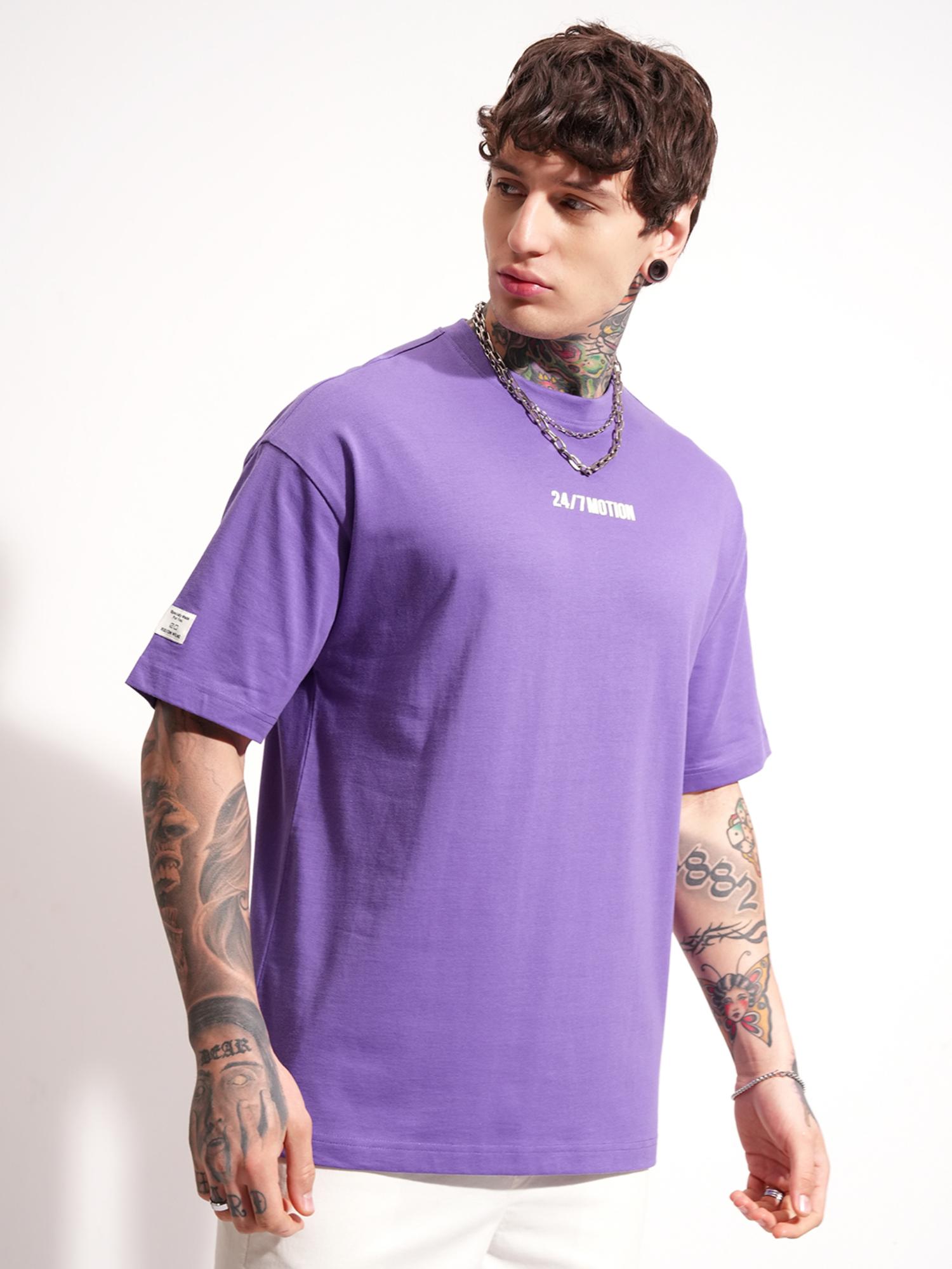Buy HIGHLANDER Printed Crew Neck Drop-Shoulder Sleeves Cotton