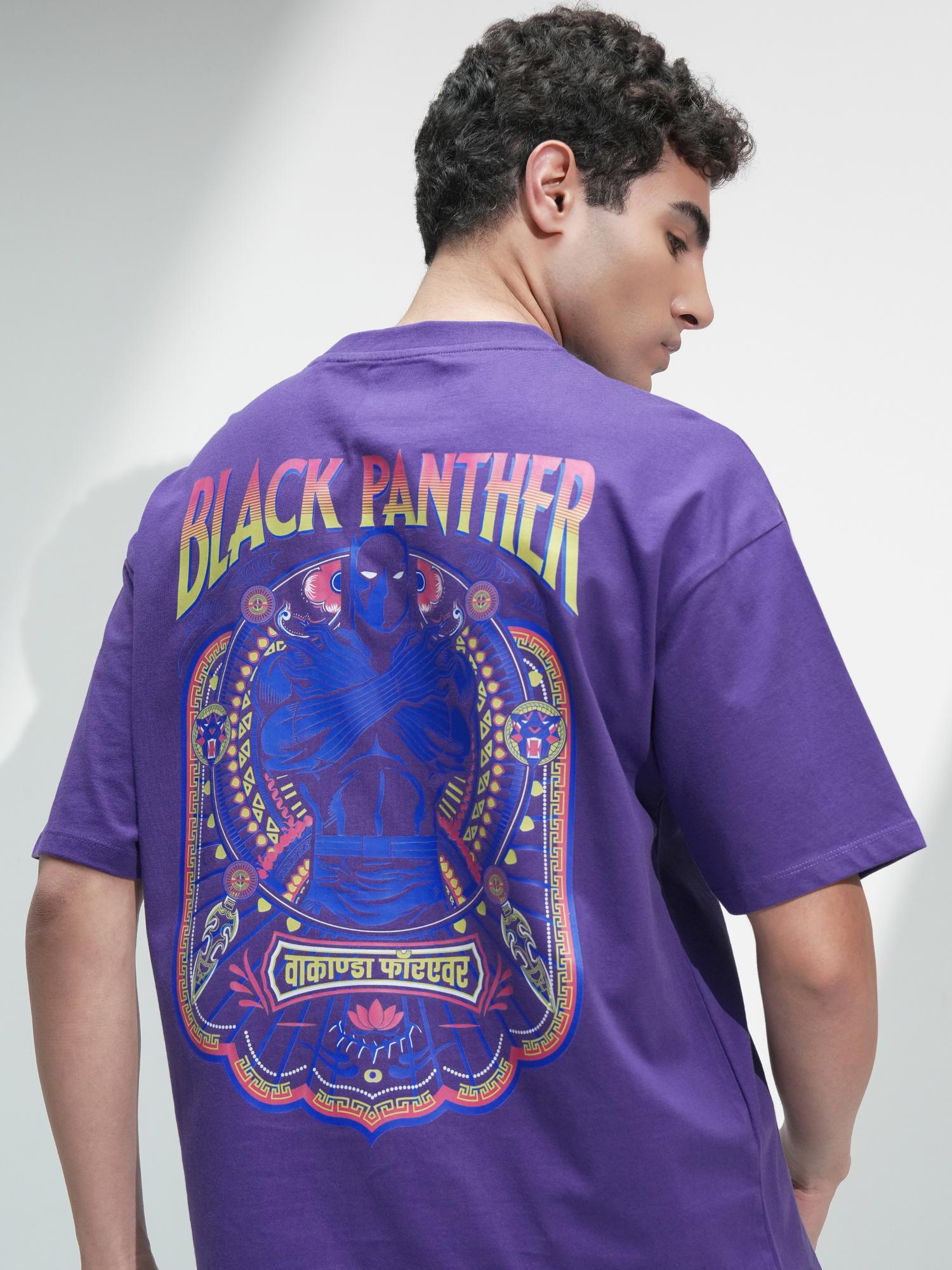Buy HIGHLANDER Black Panther Men Oversized Drop Shoulder Crew Neck
