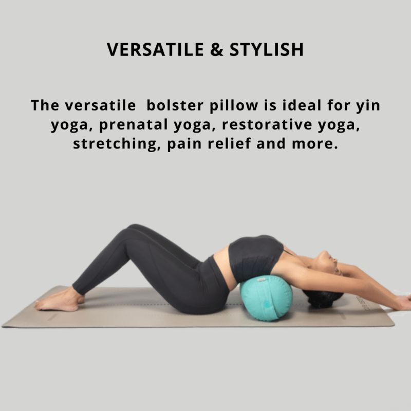 Grip Yoga & Meditation Buckwheat Hulls Filling Bolster Pillow for  Restorative Asanas & Inversion Postures that